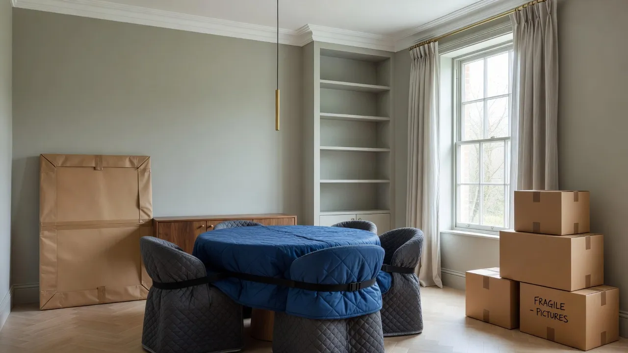 Dining Room packed and ready to move