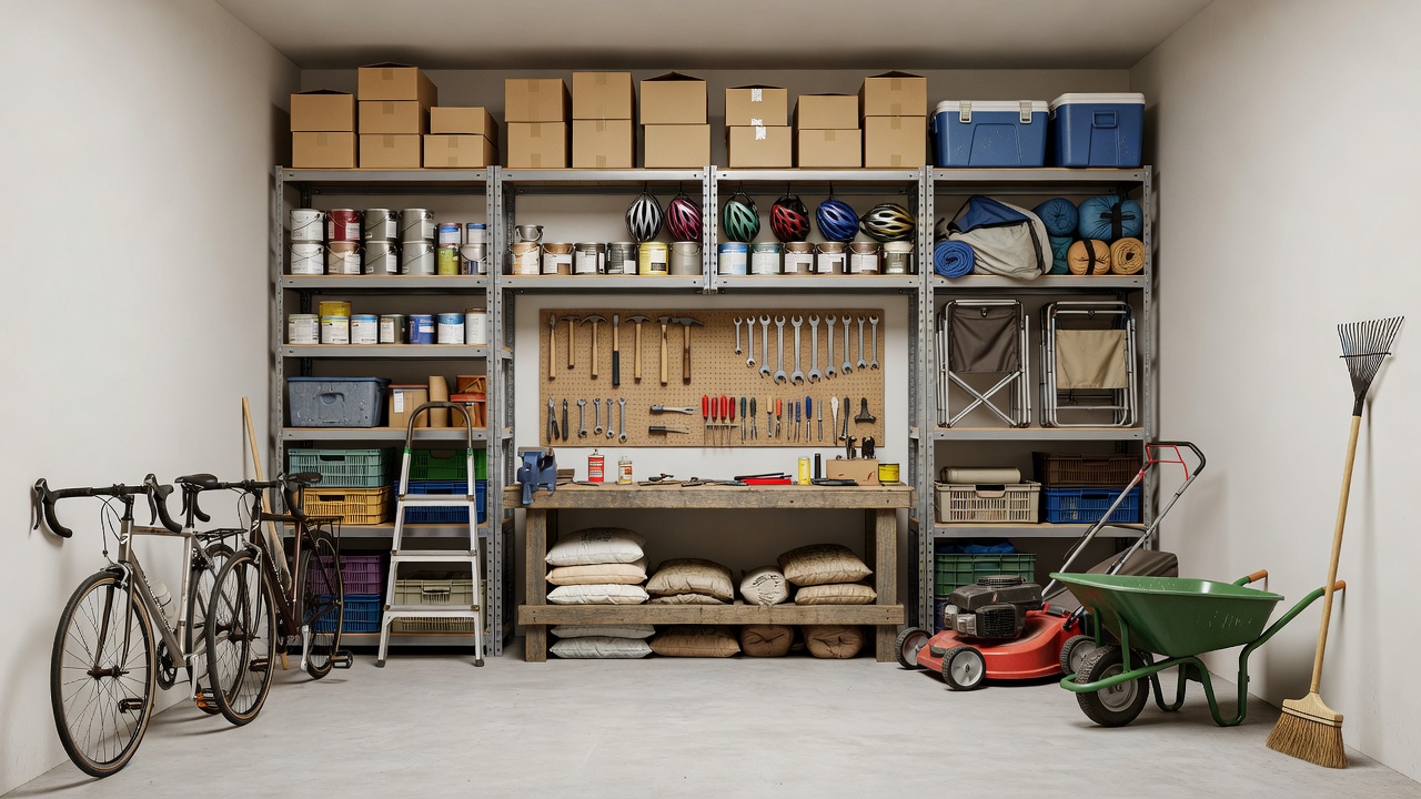 Double Garage before packing
