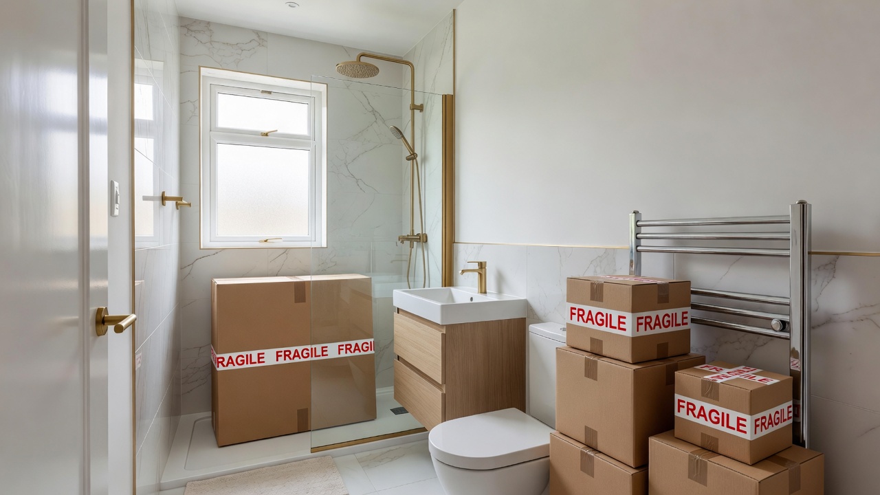 En-Suite packed and ready to move