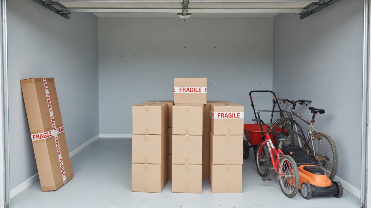 Garage packed and ready to move