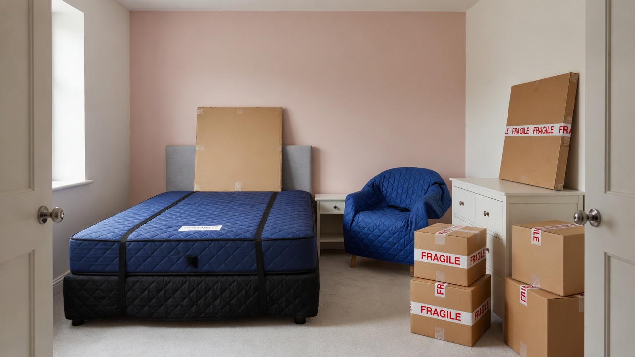 Guest Bedroom packed and ready to move