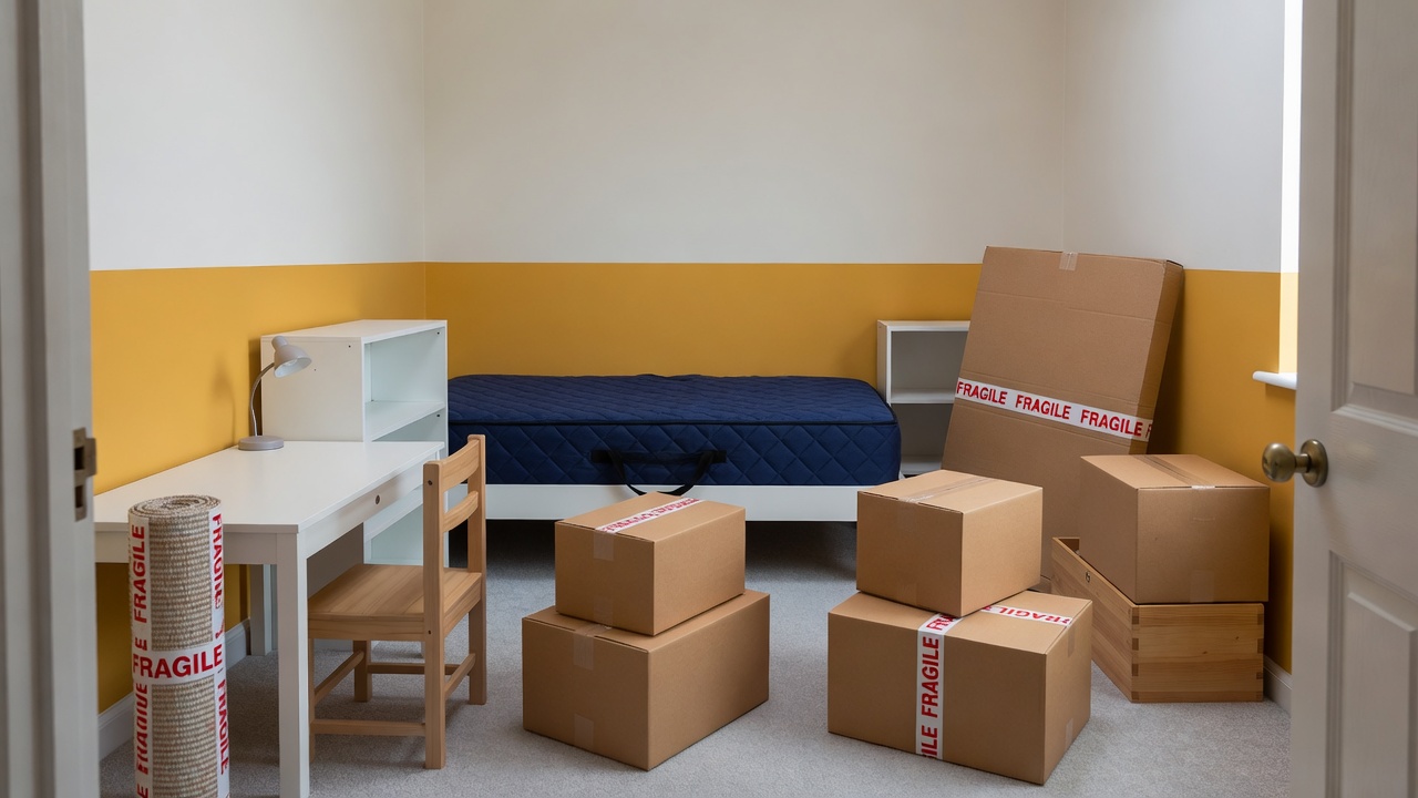 Kids Room packed and ready to move