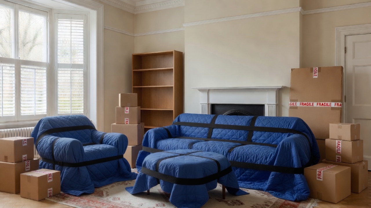 Lounge packed and ready to move