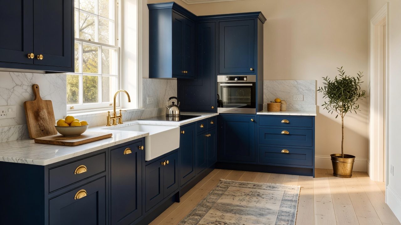 Navy Kitchen before packing