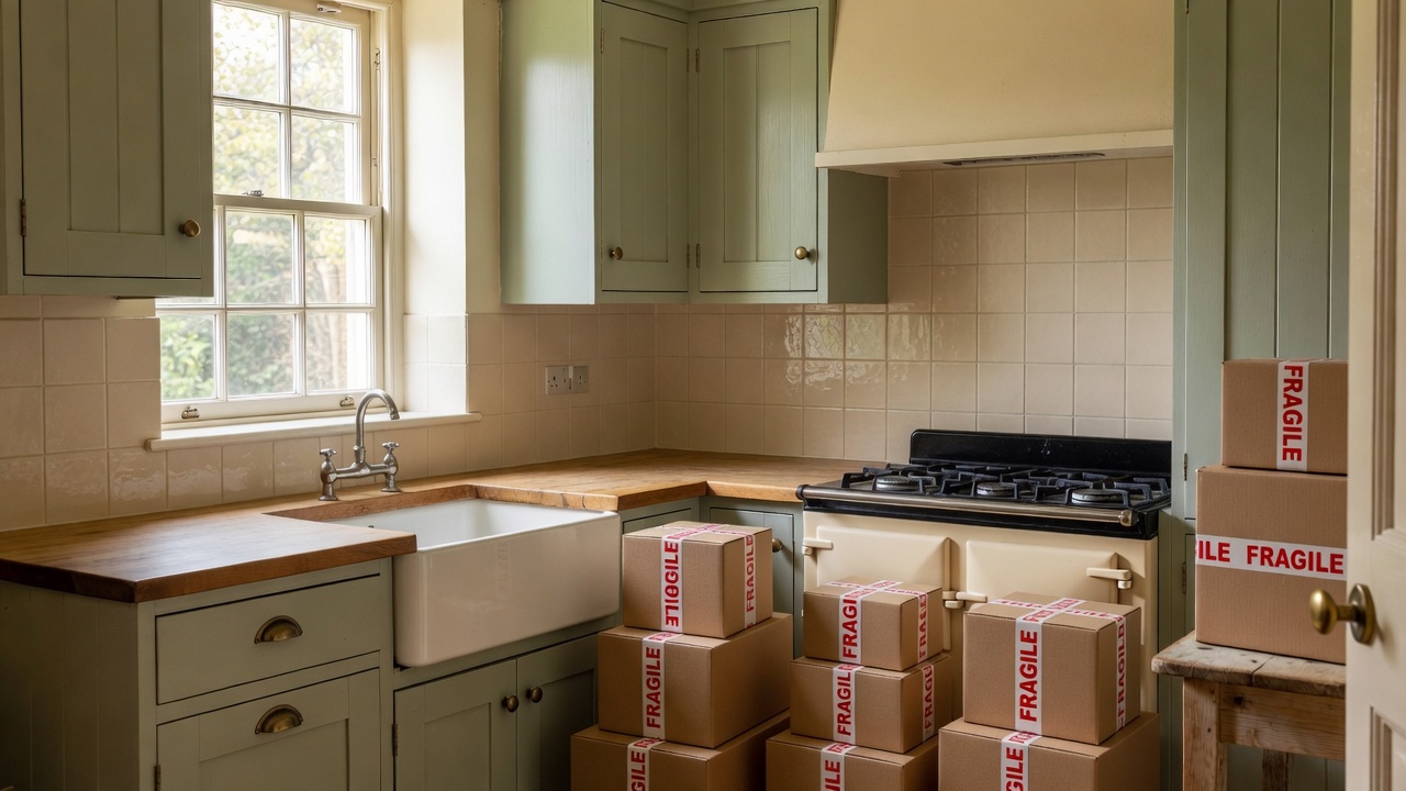Shaker Kitchen packed and ready to move