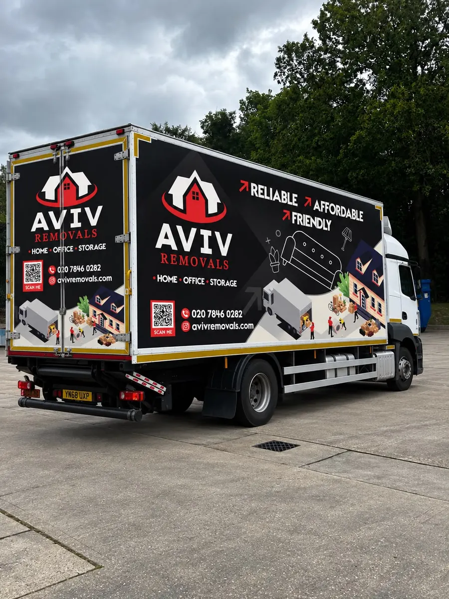 Aviv Removals van on site in London before a house removal begins