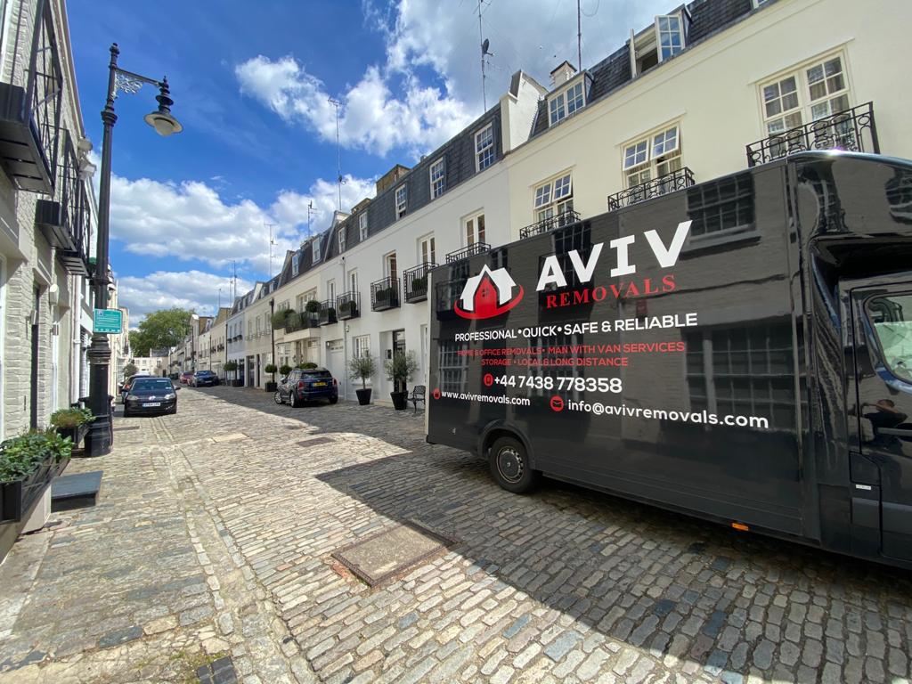 Aviv Removals van on a London street